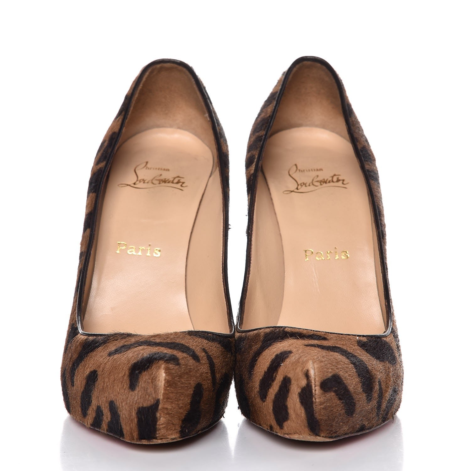 Christian Louboutin Pony Hair Leopard Print Platform Pumps 39 2 of 10
