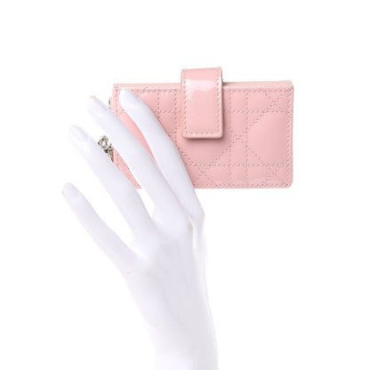 Christian Dior Patent Cannage Lady Dior 5-Gusset Card Holder Pink 2 of 9