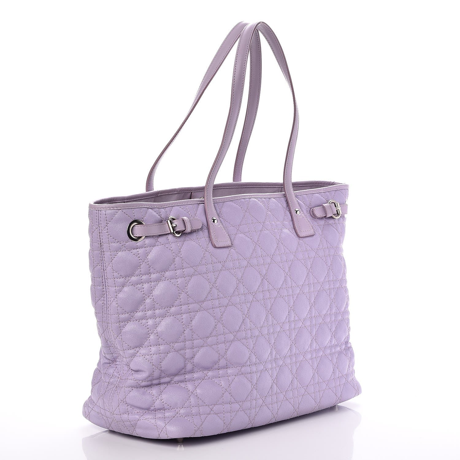 Christian Dior Coated Canvas Cannage Medium Panarea Tote Lilac 3 of 7
