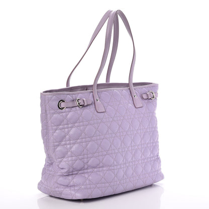 Christian Dior Coated Canvas Cannage Medium Panarea Tote Lilac 3 of 7