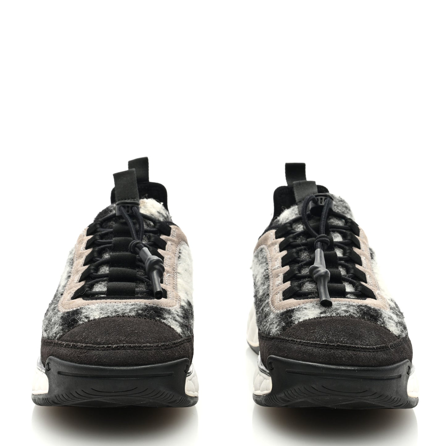 Suede Calfskin Mixed Fibers CC Sneakers 38 Grey