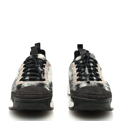 Chanel Suede Calfskin Mixed Fibers CC Sneakers 38 Grey 3 of 10