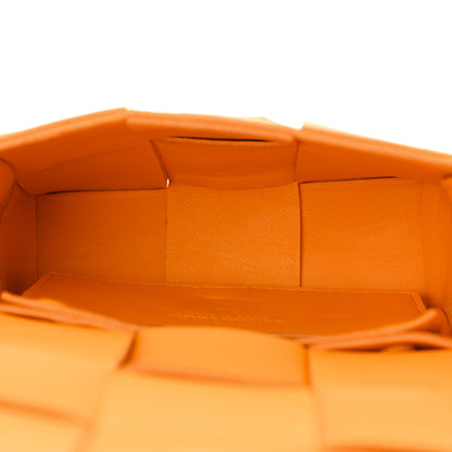 Bottega Veneta Lambskin Maxi Intrecciato Extra Mini Cassette Crossbody Bag Tangerine 5 of 10