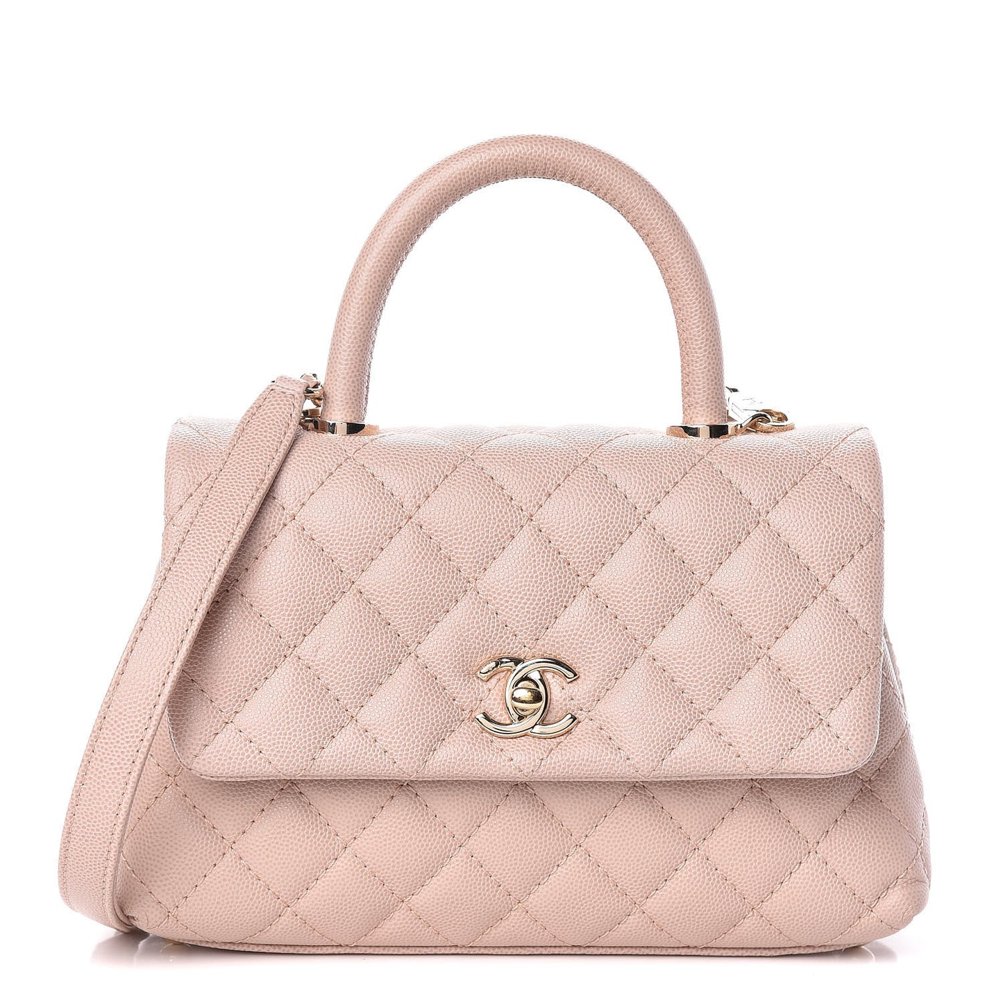 Caviar Quilted Mini Coco Handle Flap Pink
