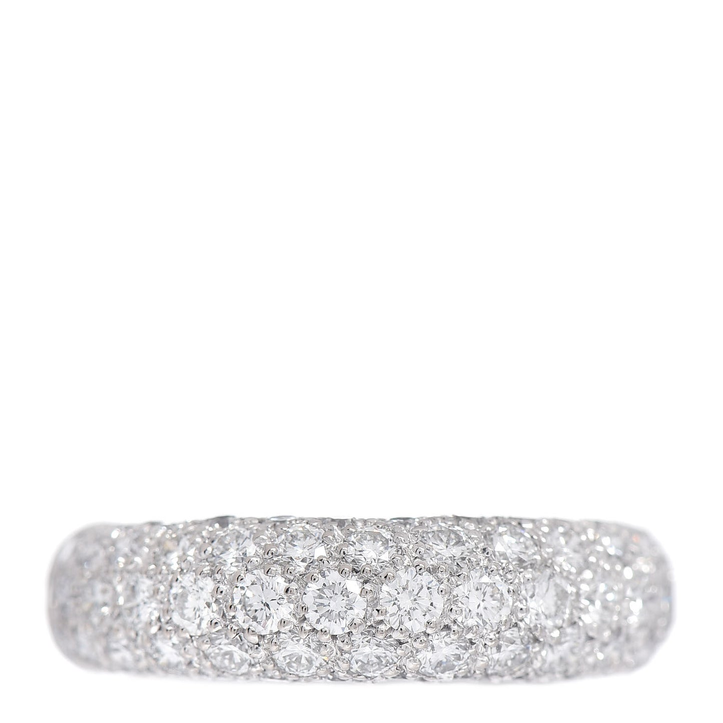 18K White Gold Diamond Eternity Half Paved Band Ring 50 5.25