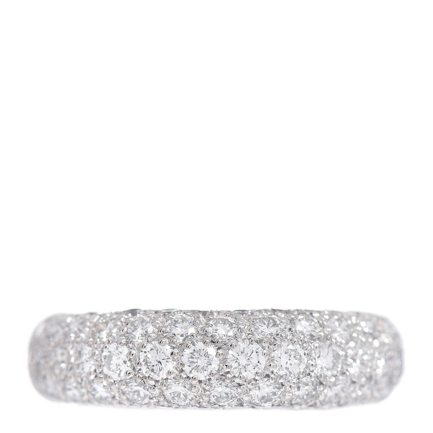 Cartier 18K White Gold Diamond Eternity Half Paved Band Ring 50 5.25 1 of 6