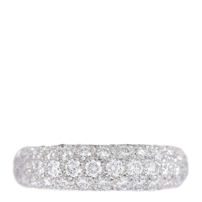 Cartier 18K White Gold Diamond Eternity Half Paved Band Ring 50 5.25 1 of 6