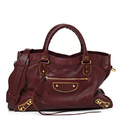 Balenciaga Chevre Gold Metallic Edge Hardware City Bordeaux 3 of 20