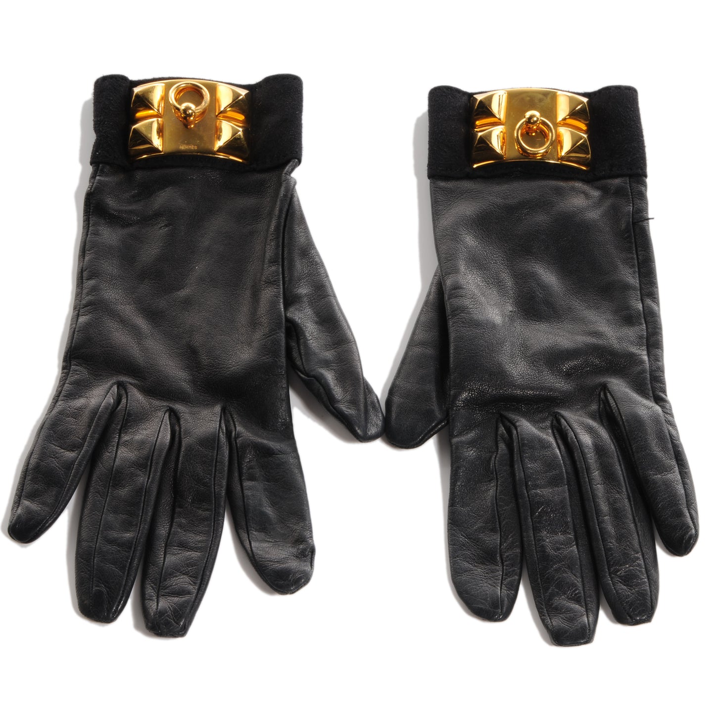 Lambskin Collier De Chien Gloves Black 7.5