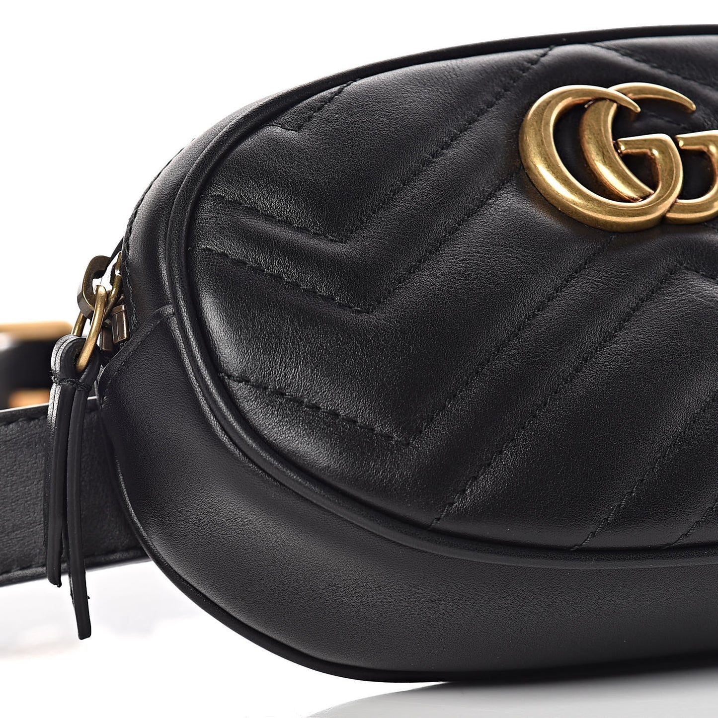 Calfskin Matelasse GG Marmont Belt Bag 85 34 Black