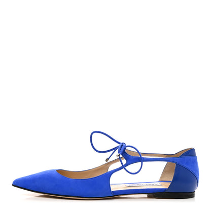 Jimmy Choo Suede Vanessa Flats 40 Cobalt Blue 1 of 7