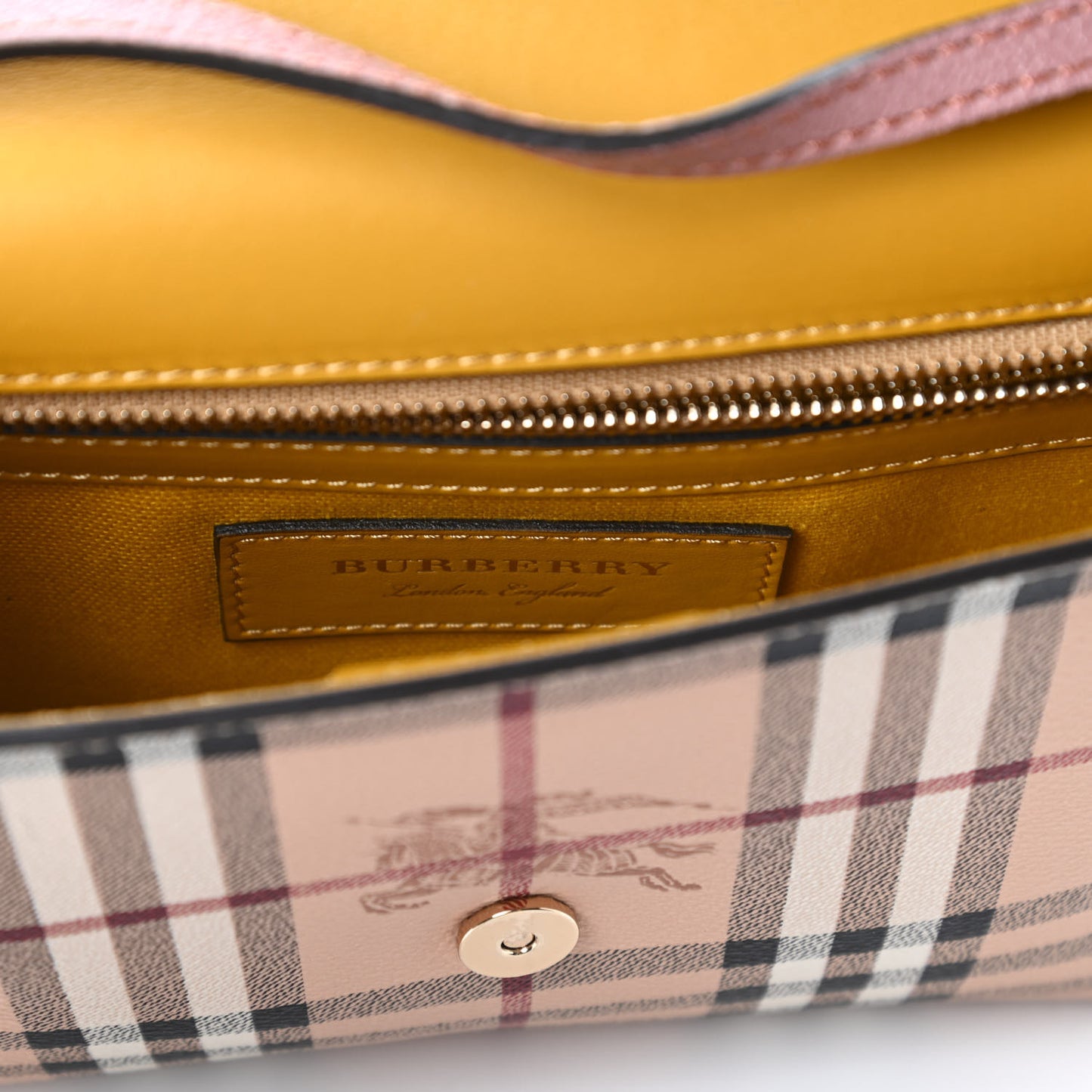 Derby Calfskin Haymarket Check Small Loxley Crossbody Cinnamon Red Multicolor
