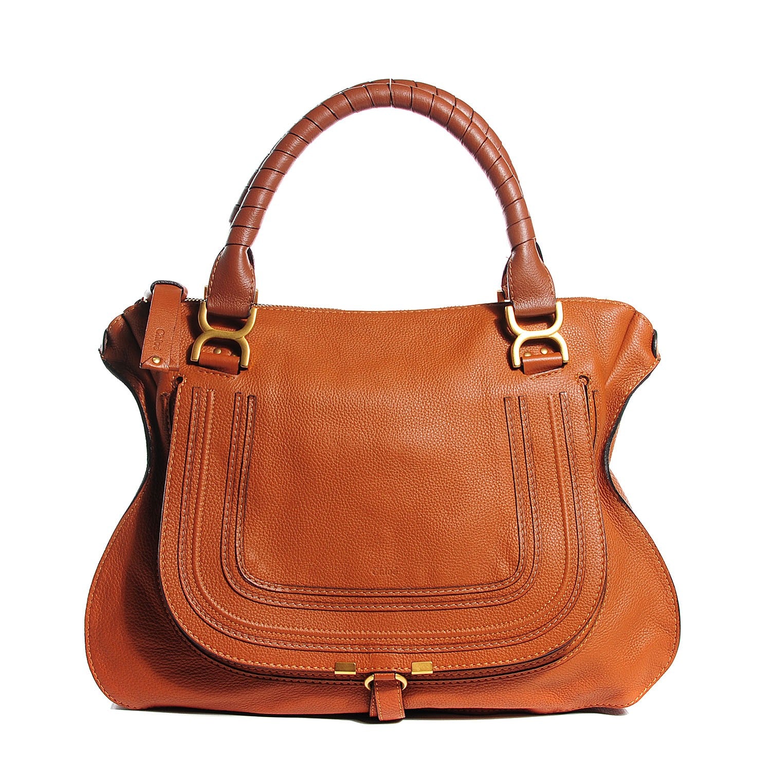 Chloe Calfskin Large Marcie Satchel Tan 1 of 9