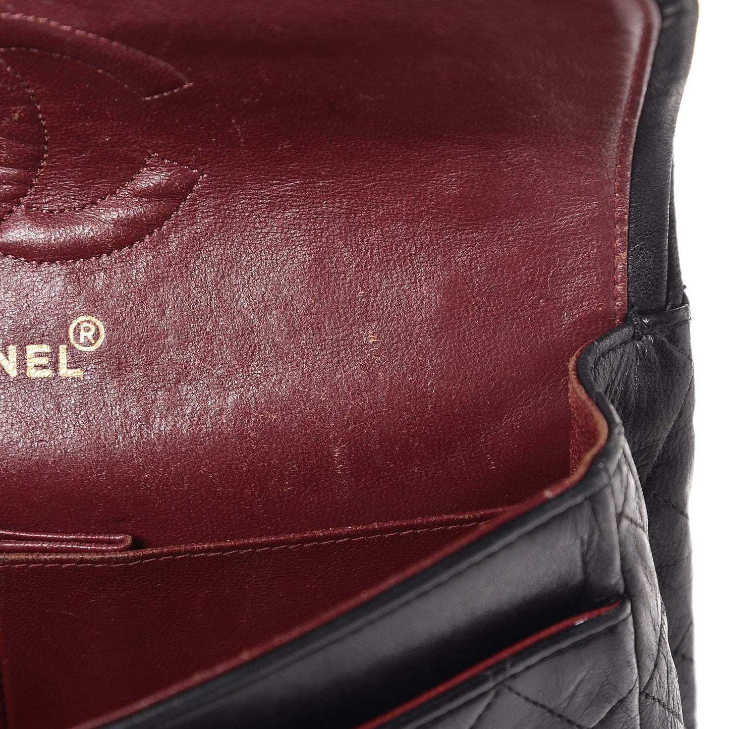 Lambskin Quilted Medium Double Flap Black