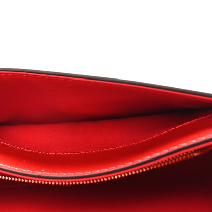 Louis Vuitton Patent Calfskin Chain Louise PM Rouge 7 of 9