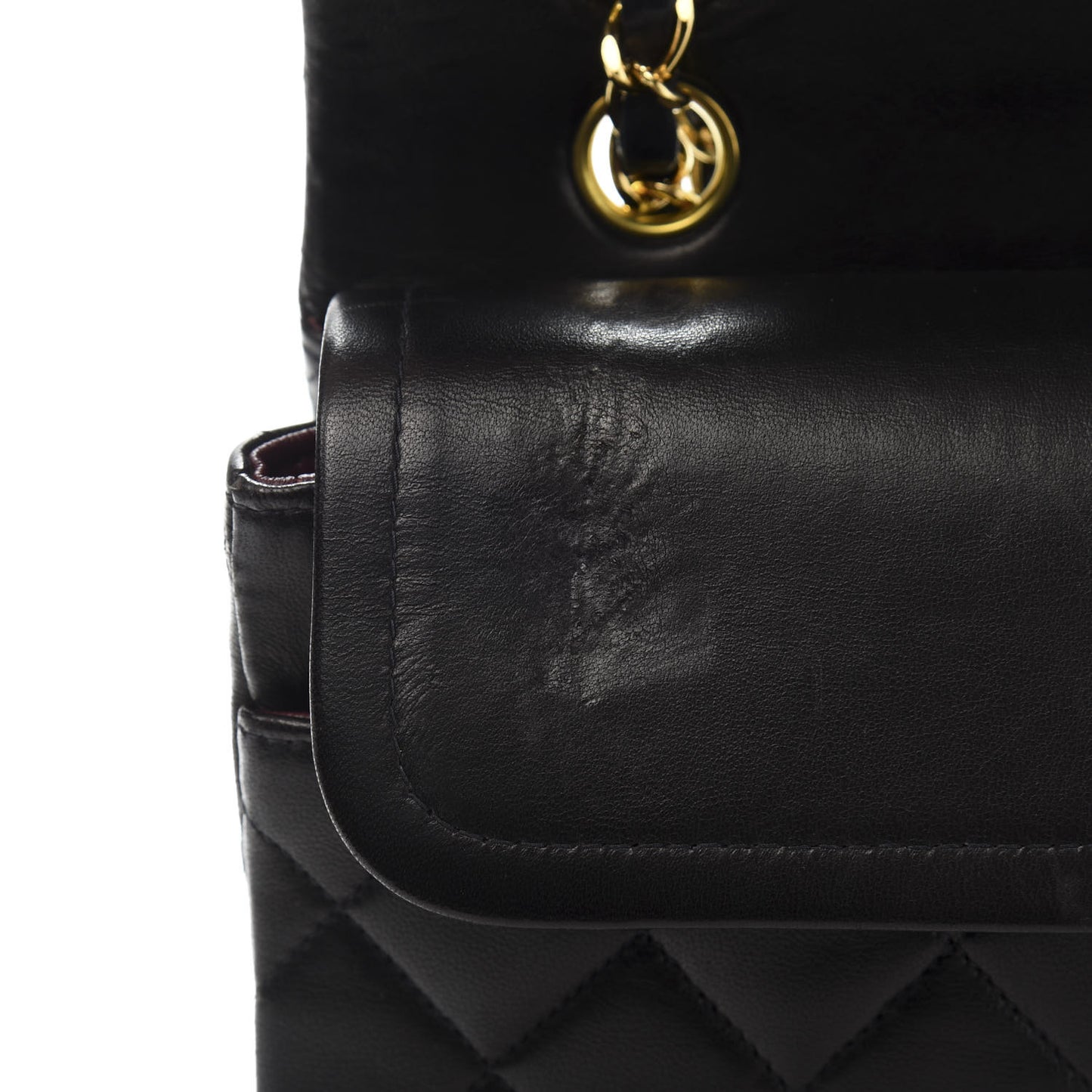 Lambskin Quilted Medium Double Flap Black