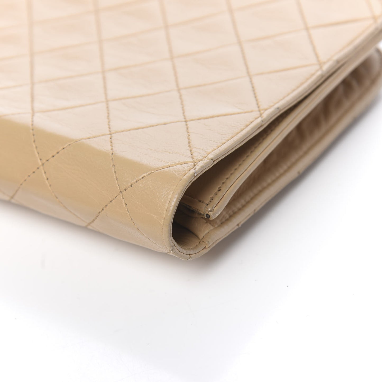Lambskin Quilted Medium Single Flap Beige
