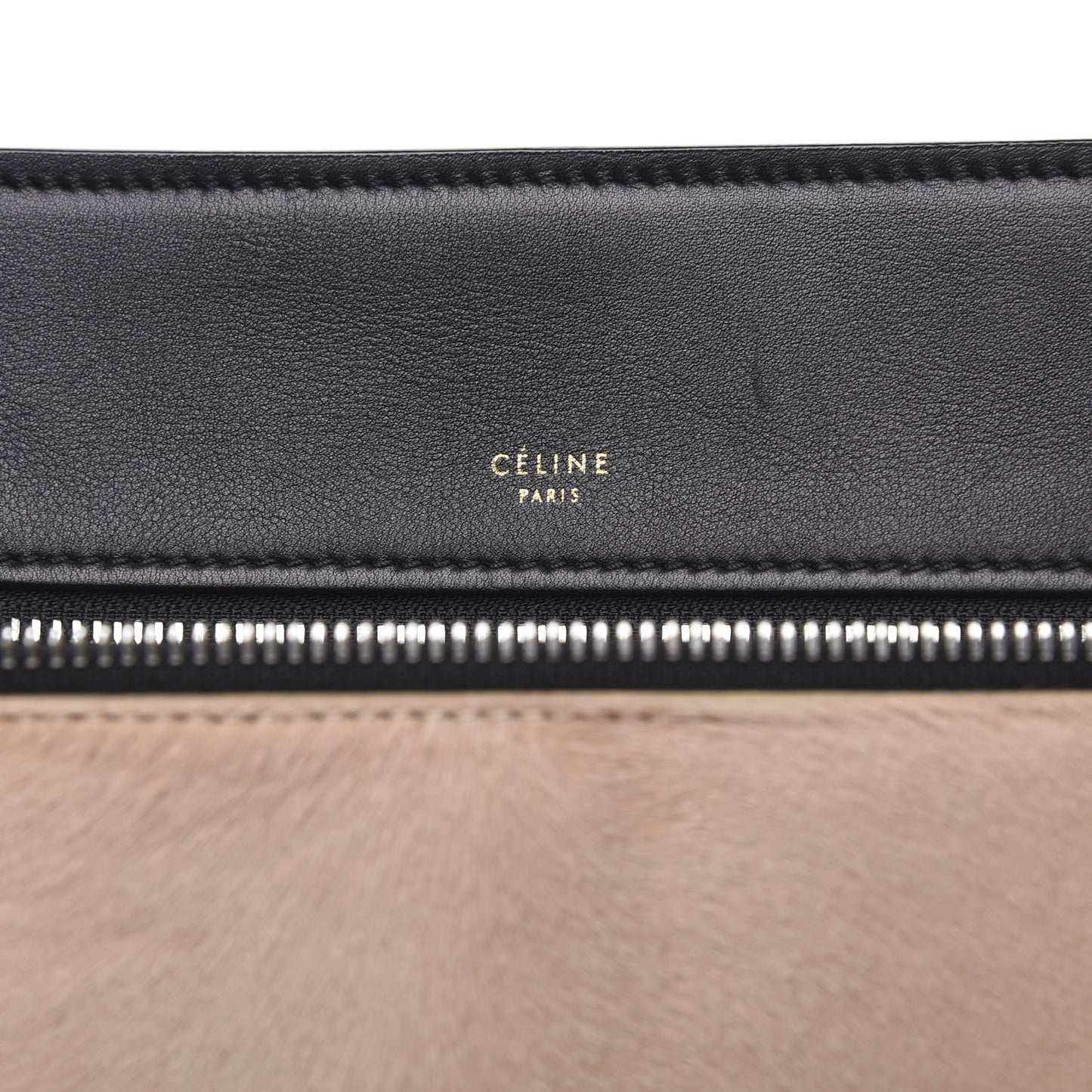 Pony Hair Calfskin Medium Edge Shoulder Bag Praline