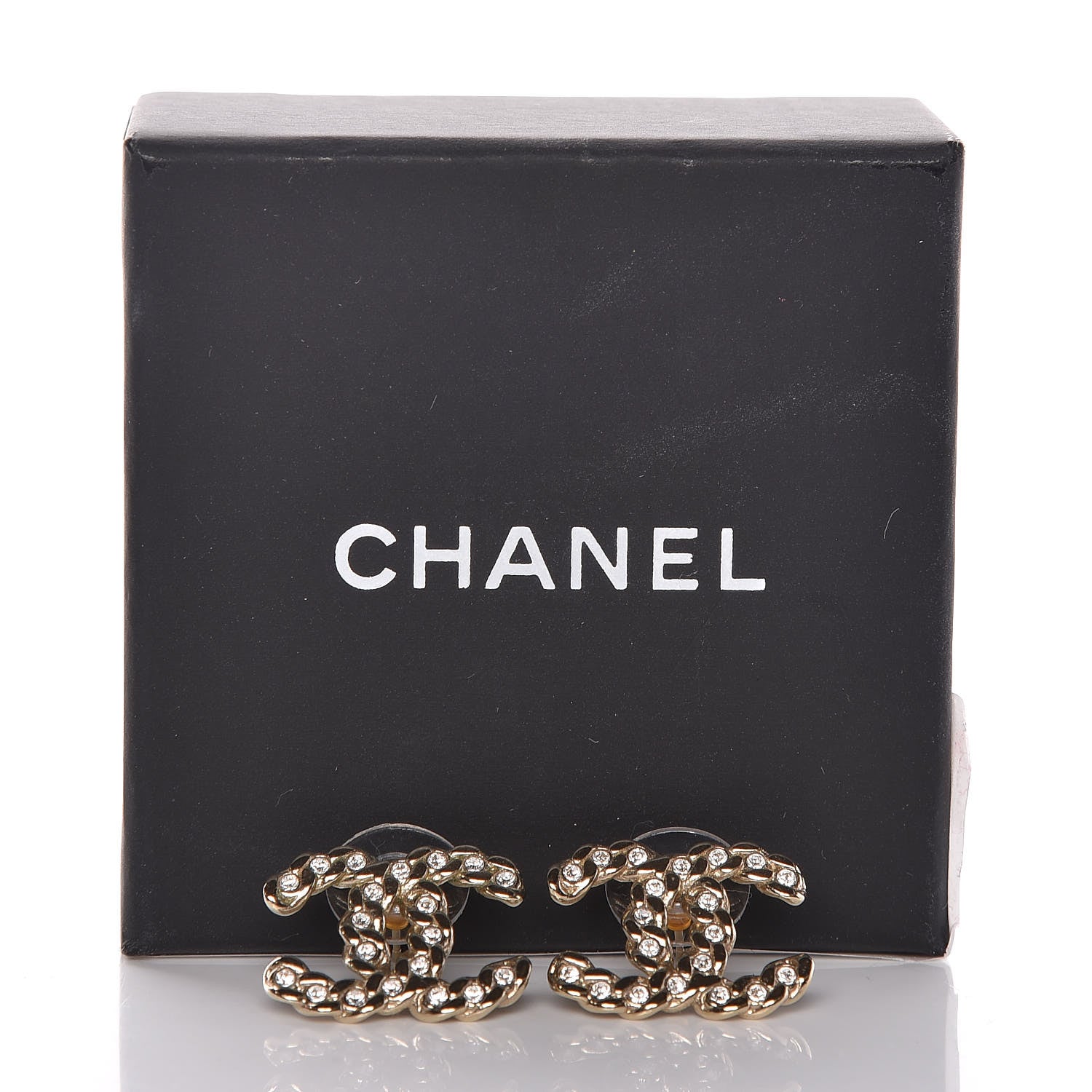 Chanel Crystal Pearls Coronation CC Earrings Gold 5 of 5