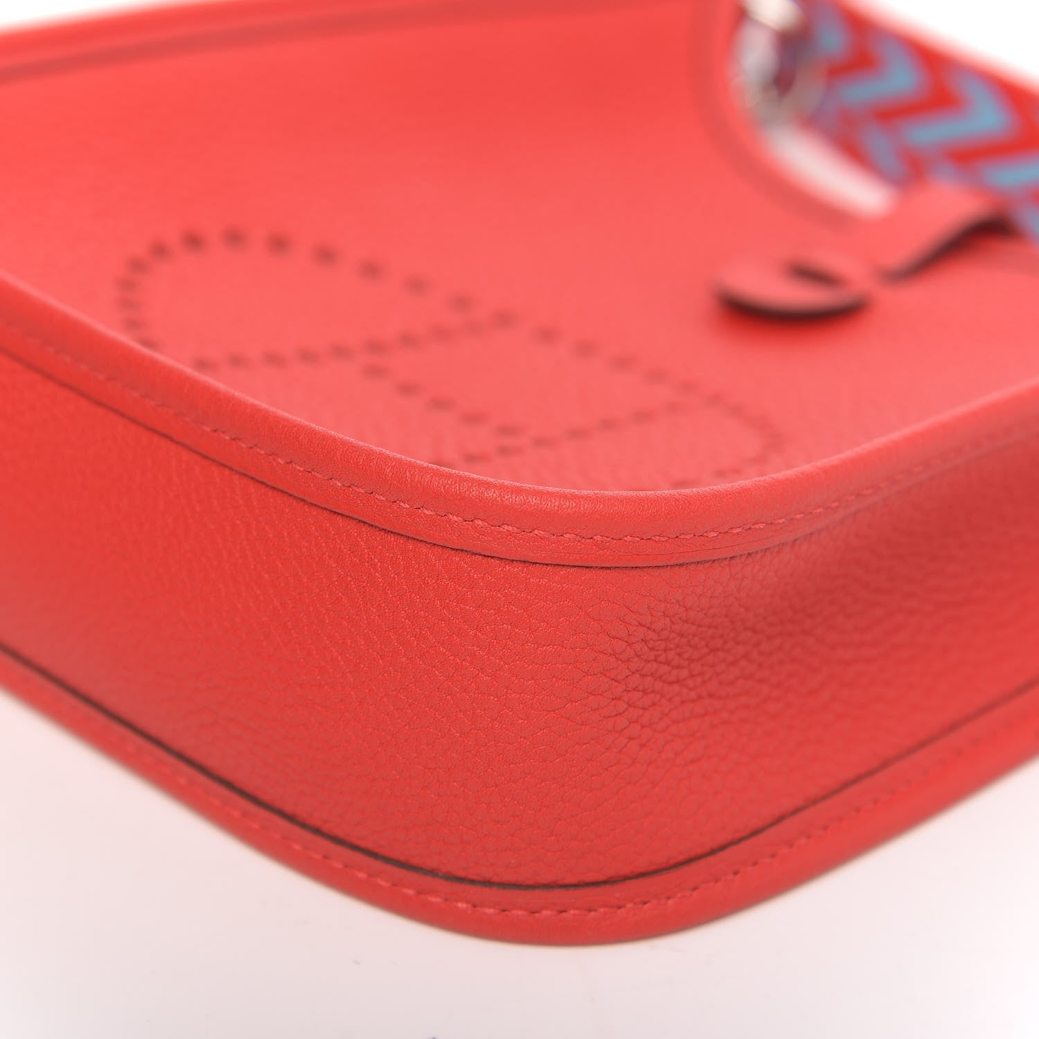 Hermes Taurillon Clemence Evelyne TPM Rouge De Coeur Bleu Du Nord 7 of 10