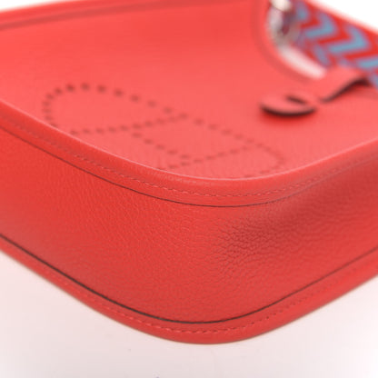 Hermes Taurillon Clemence Evelyne TPM Rouge De Coeur Bleu Du Nord 7 of 10