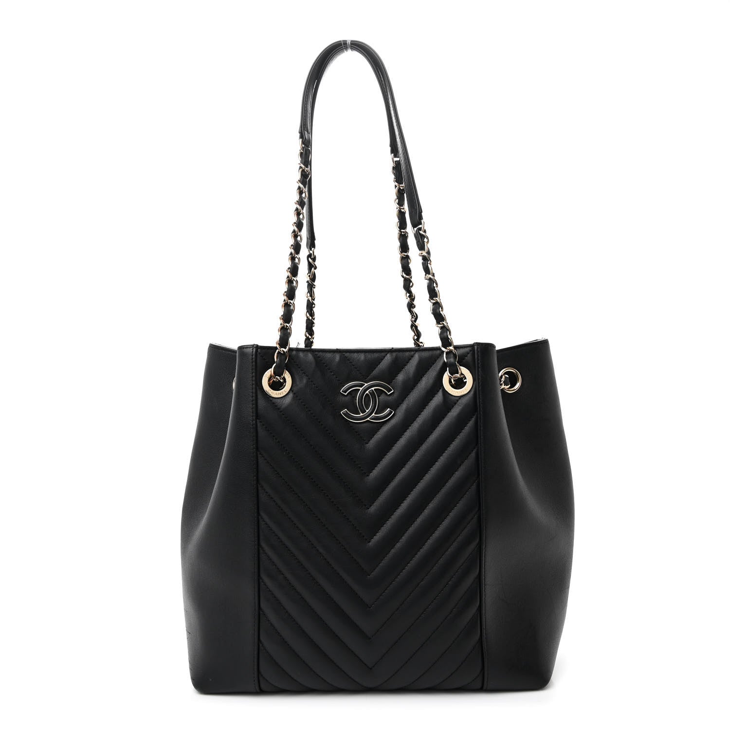 Chanel Calfskin Quilted Large Daily Shopping Bag Black 1 of 13