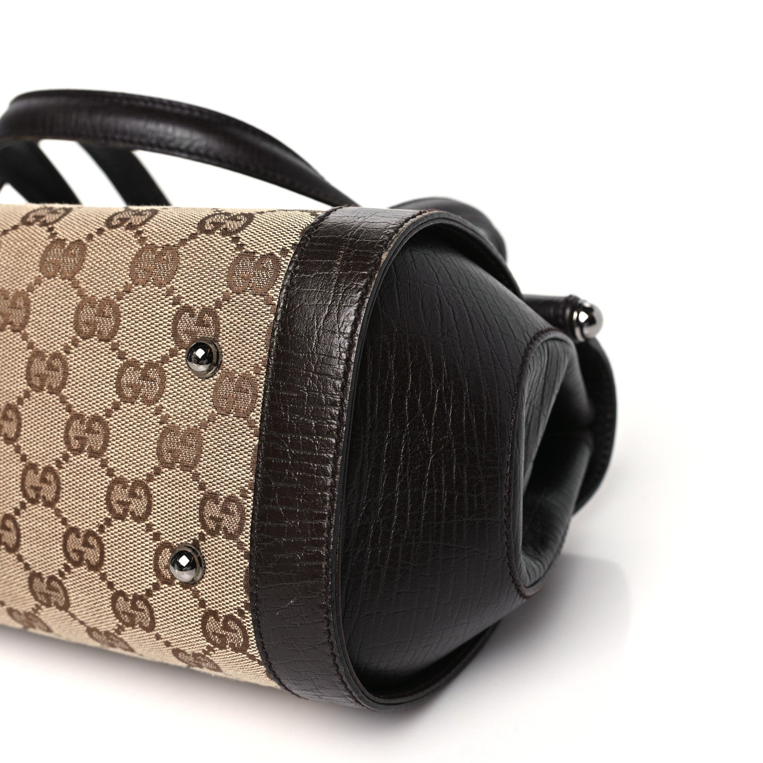 Gucci Monogram Bamboo Bullet Bag Dark Brown 10 of 15