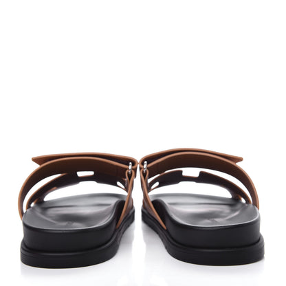 Hermes Calfskin Womens Chypre Sandals 40 Gold 7 of 11