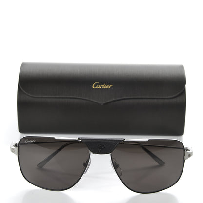 Cartier Ruthenium Santos De Aviator Sunglasses Grey 8 of 8