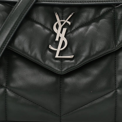 Saint Laurent Lambskin Quilted Small Loulou Puffer Monogram Chain Satchel Concrete 8 of 13