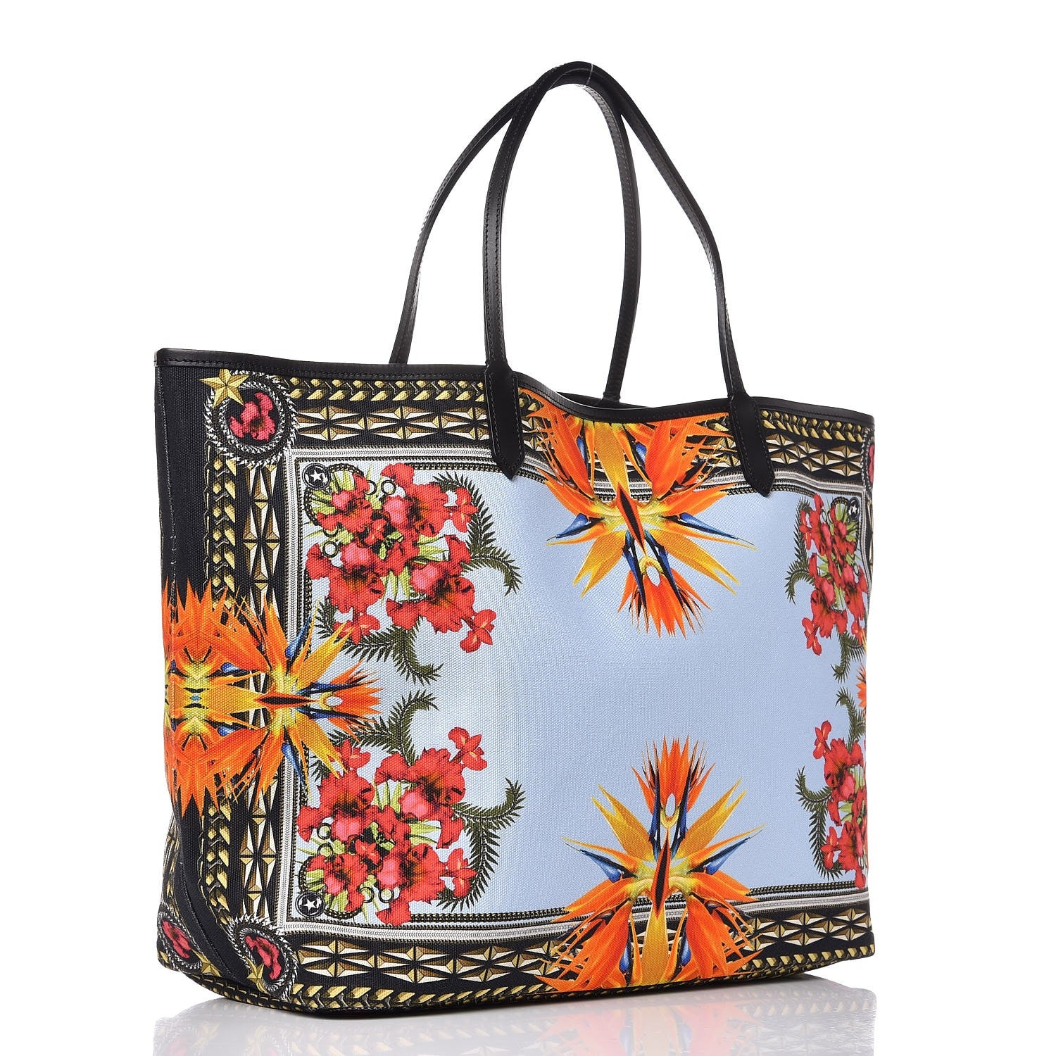 Givenchy Canvas Calfskin Birds of Paradise Print Antigona Tote 4 of 7