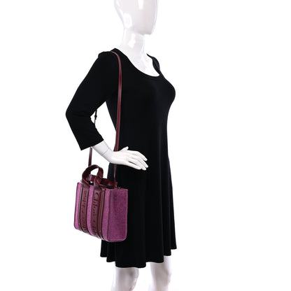 Chloe Recycled Felt Calfskin Small Woody Ribbon Tote Striking Purple 2 of 9