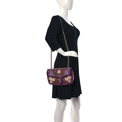 Gucci Monogram Multicolor Matelasse Diagonal Floral Embroidered Small GG Marmont Shoulder Bag Pink Blue Ivory Green Lilac 2 of 11