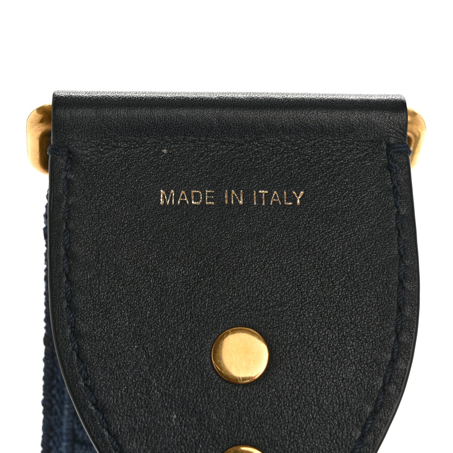 Christian Dior Oblique Denim Studded Shoulder Strap Blue 5 of 7