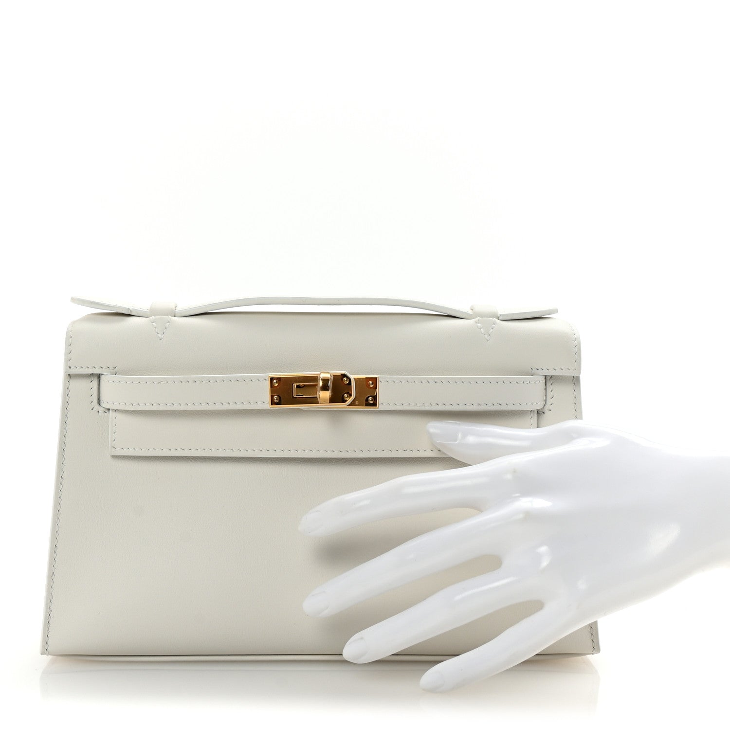 Hermes Swift Kelly Pochette Clutch New White 2 of 7