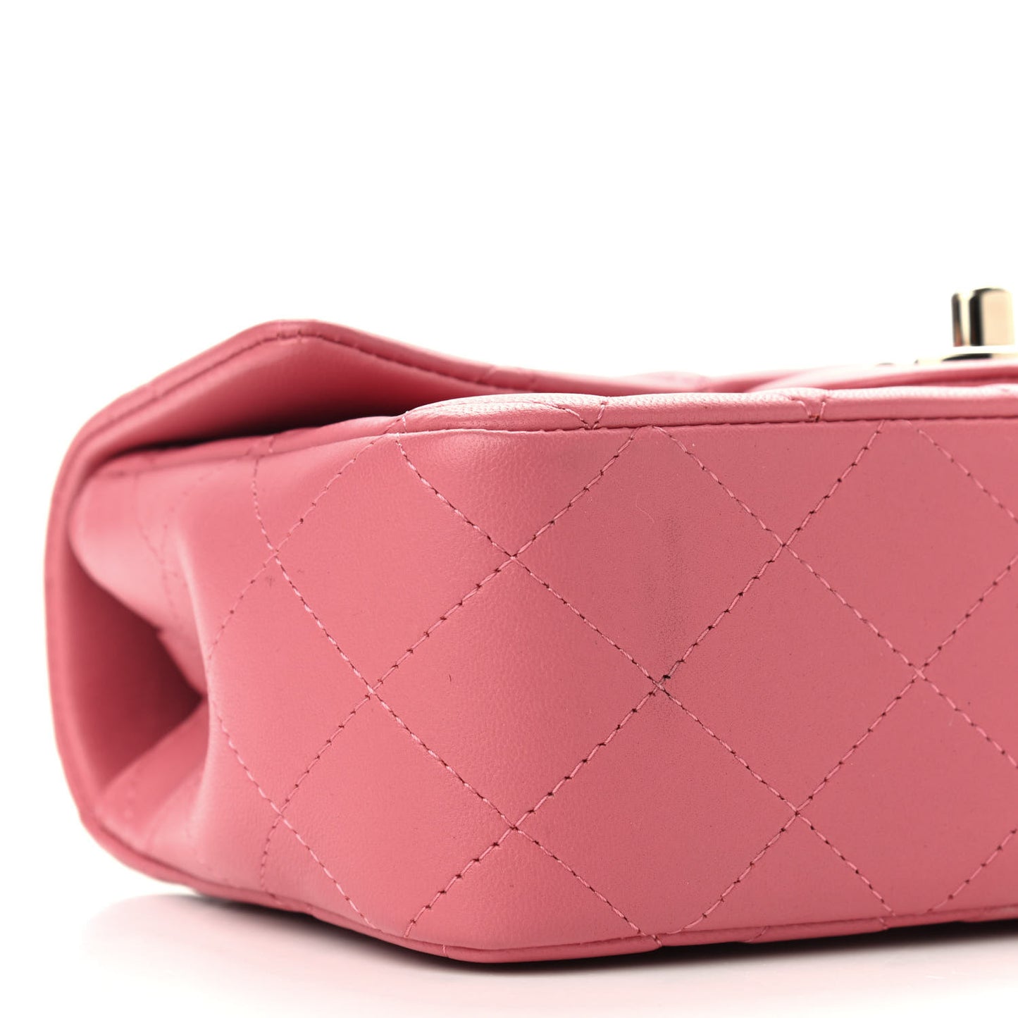 Lambskin Quilted Valentine Charms Mini Rectangular Flap Pink