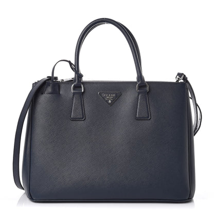 Prada Saffiano Medium Galleria Double Zip Tote Baltico 1 of 12
