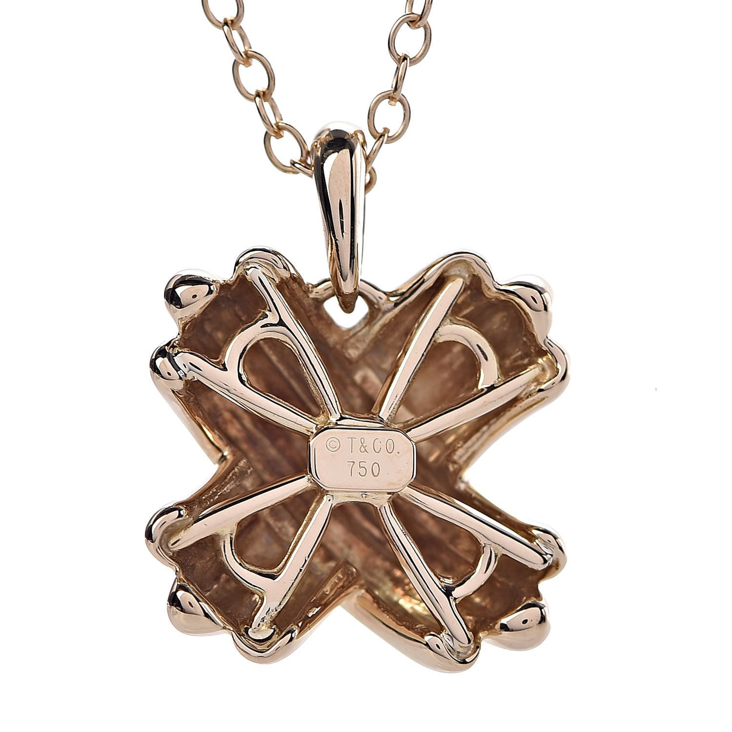18K Yellow Gold Large Signature X Pendant Necklace