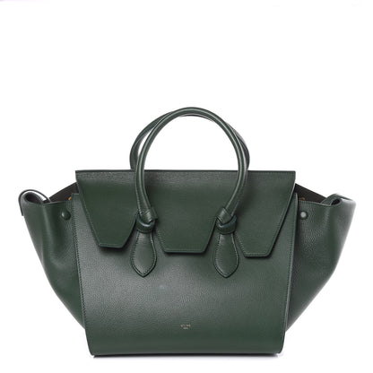 Celine Crisped Calfskin Medium Tie Knot Tote Dark Green 1 of 9