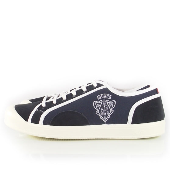 Canvas Suede Signature Crest Sneakers 8 Navy