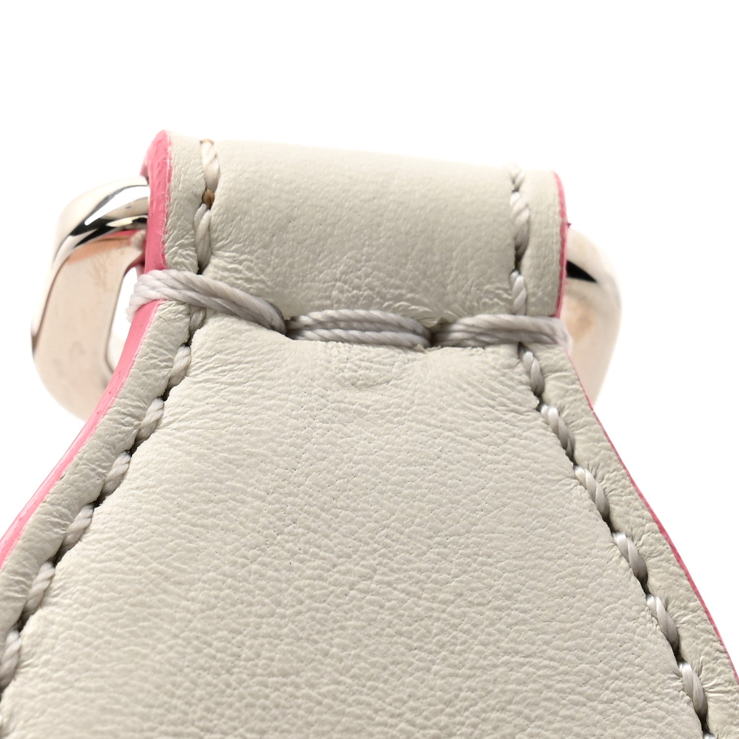 Fendi Vitello Dolce Plexiglass Bi-Color Studded Strap You White Ice Cuoio Multicolor 4 of 5