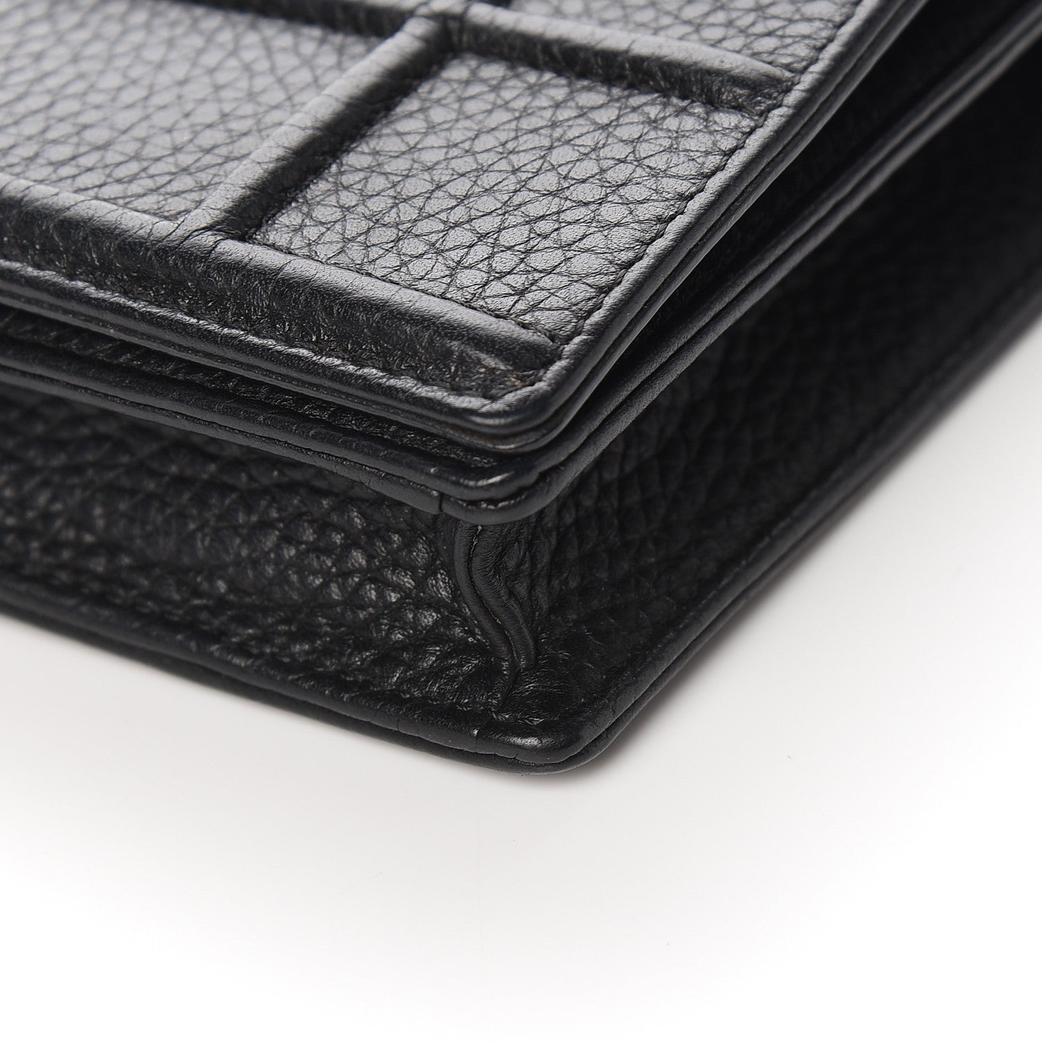 Christian Dior Grained Calfskin Diorama Wallet on Chain Pouch Black 11 of 13