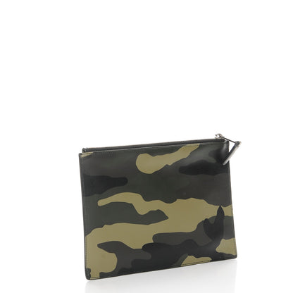 Christian Dior HOMME Coated Canvas Embroidered Camoflage Flat Pouch Green White 3 of 8