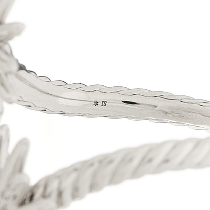 David Yurman Sterling Silver Diamond 28mm Open Starburst Ring 54 6.75 4 of 6