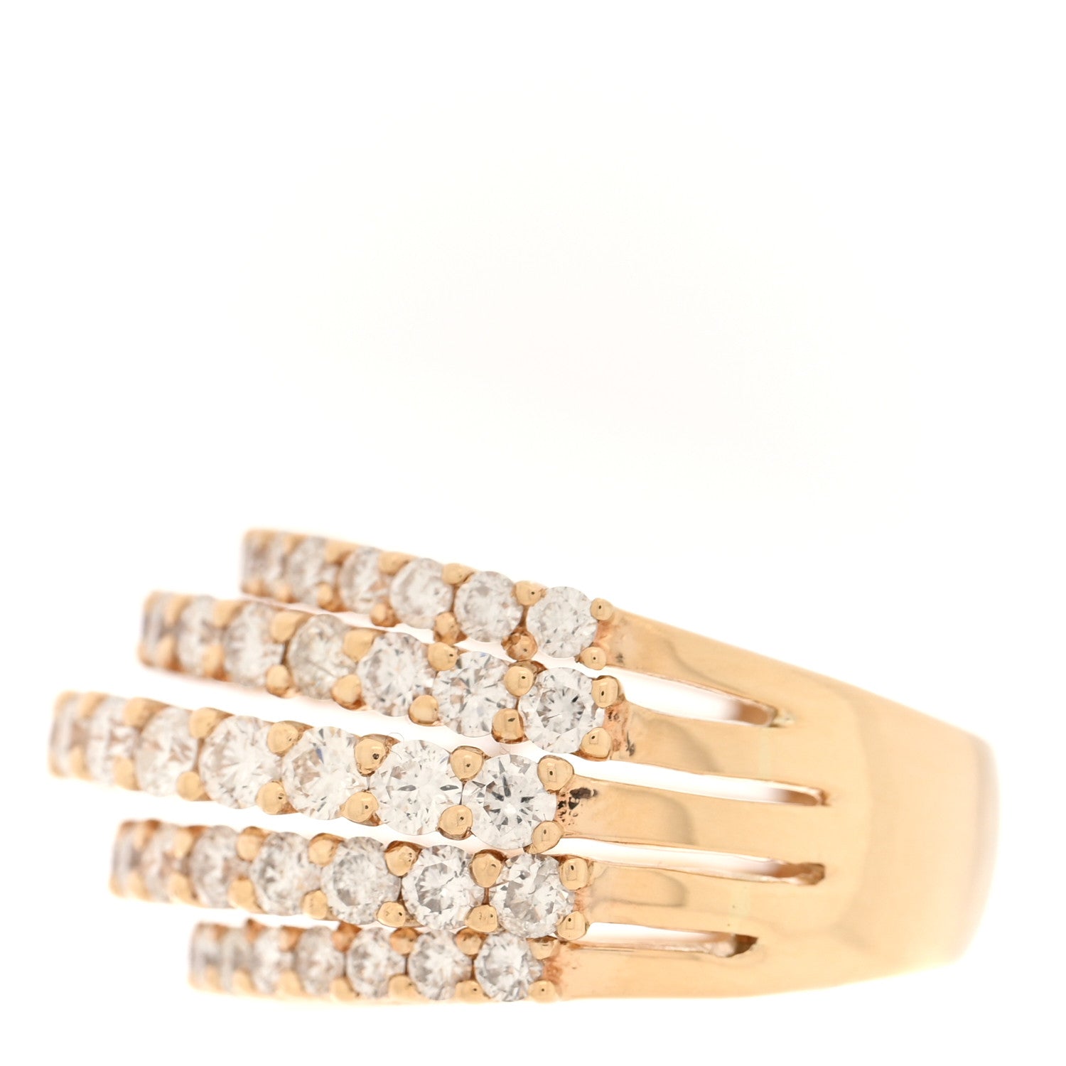 Parker & West by FASHIONPHILE 14K Yellow Gold Diamond 3.15ctw Cluster Band Ring 53 6.25 4 of 9