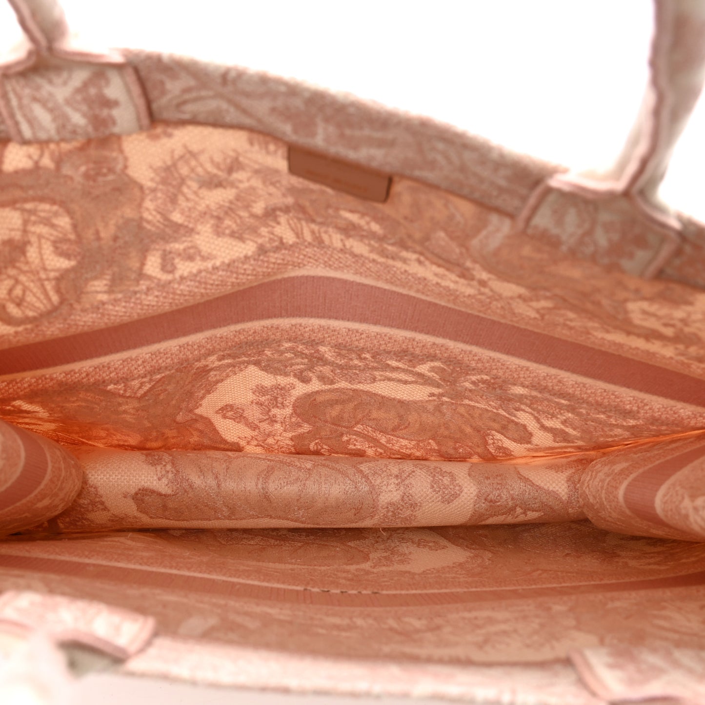 Canvas Toile De Jouy Embroidered Large Book Tote Pink