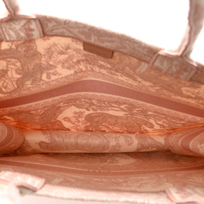 Christian Dior Canvas Toile De Jouy Embroidered Large Book Tote Pink 5 of 10