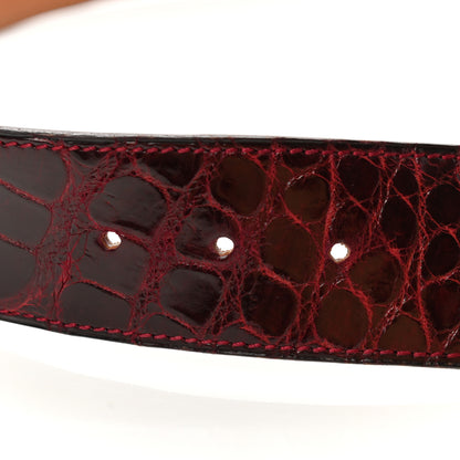 Hermes Crocodile 32mm Constance Belt 65 Rouge H 5 of 8