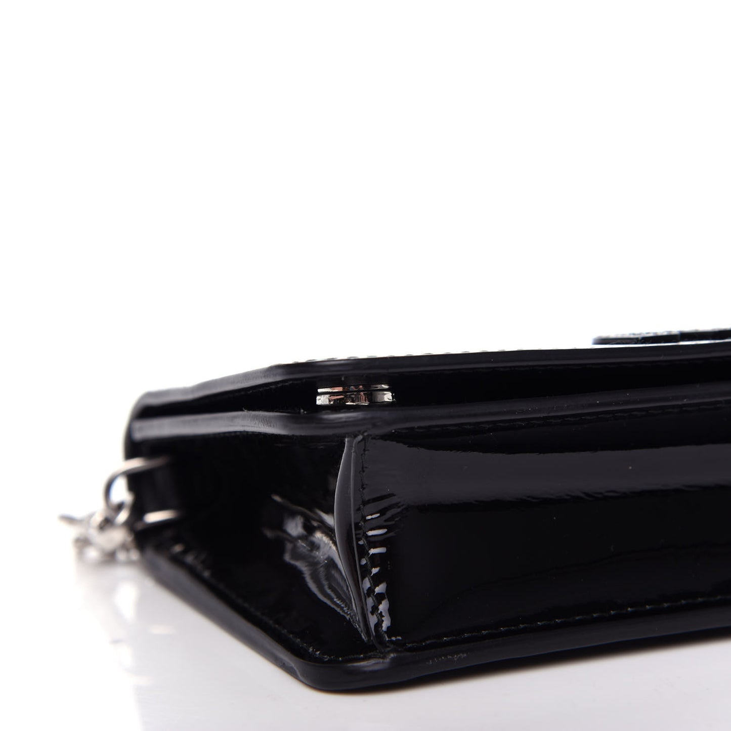 Vernice Crystal Logo Crossbody Black