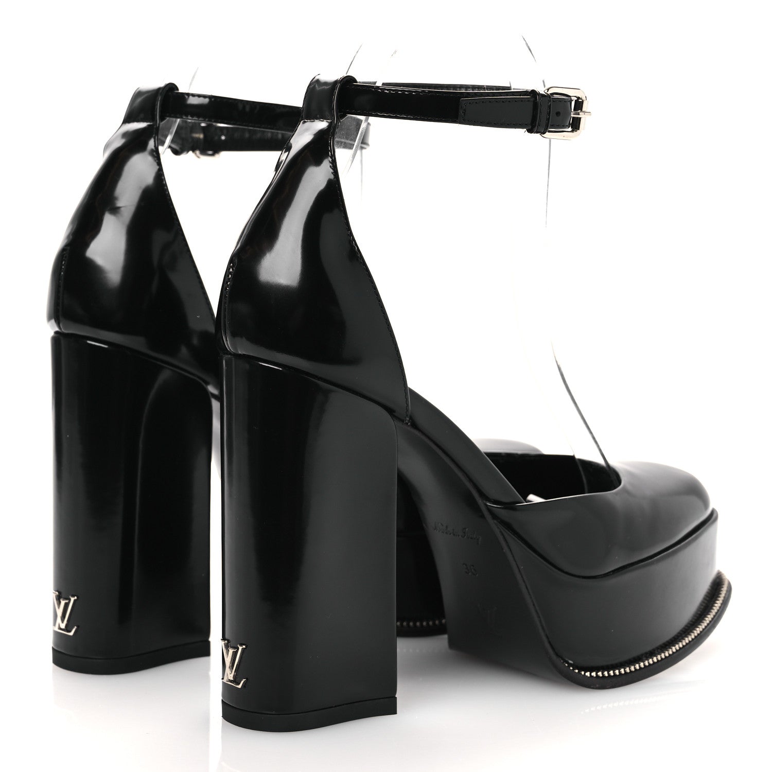 Louis Vuitton Patent Fame Platform Pumps 36  Black 5 of 10
